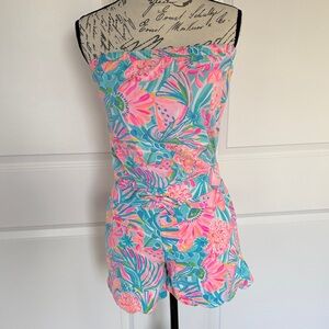 Lilly Pulitzer Tropical Floral Strapless Jumpsuit